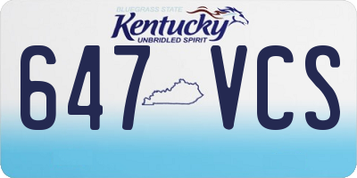 KY license plate 647VCS
