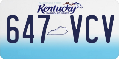 KY license plate 647VCV
