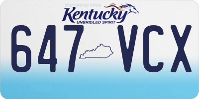 KY license plate 647VCX