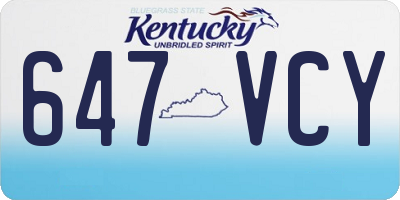 KY license plate 647VCY