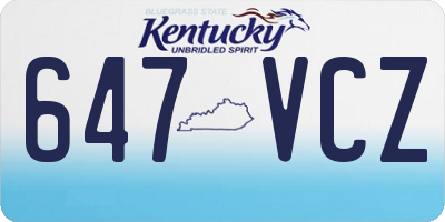 KY license plate 647VCZ