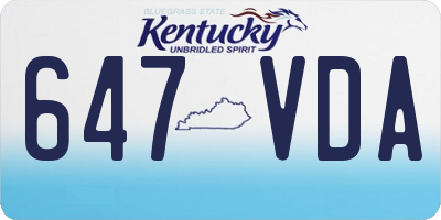 KY license plate 647VDA