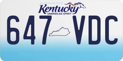 KY license plate 647VDC