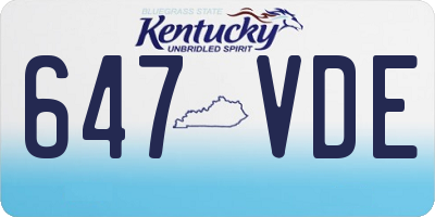 KY license plate 647VDE