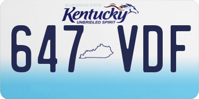 KY license plate 647VDF