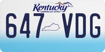 KY license plate 647VDG