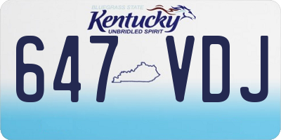 KY license plate 647VDJ