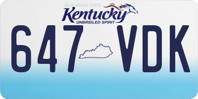 KY license plate 647VDK