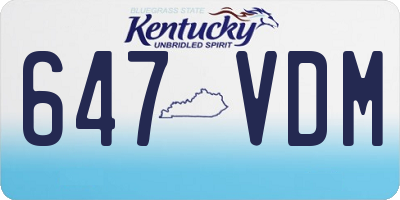 KY license plate 647VDM