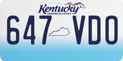 KY license plate 647VDO
