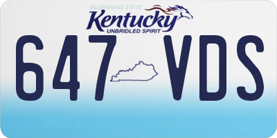 KY license plate 647VDS