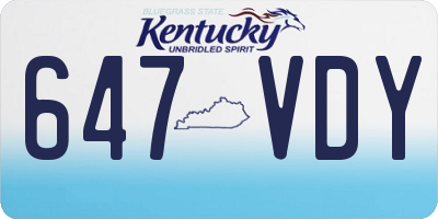KY license plate 647VDY