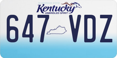 KY license plate 647VDZ