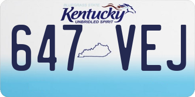 KY license plate 647VEJ