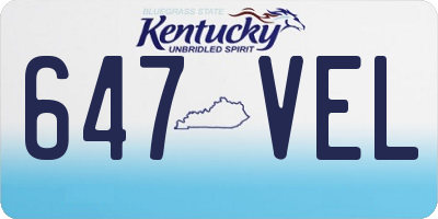 KY license plate 647VEL
