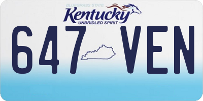 KY license plate 647VEN