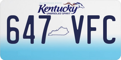 KY license plate 647VFC