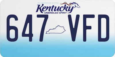 KY license plate 647VFD
