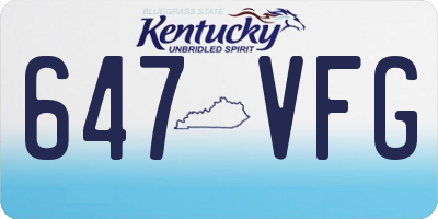 KY license plate 647VFG