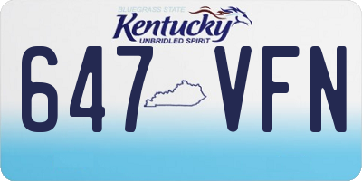 KY license plate 647VFN