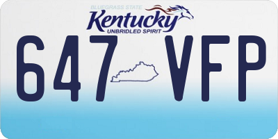 KY license plate 647VFP