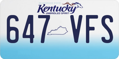 KY license plate 647VFS