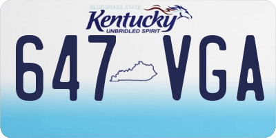KY license plate 647VGA