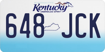 KY license plate 648JCK