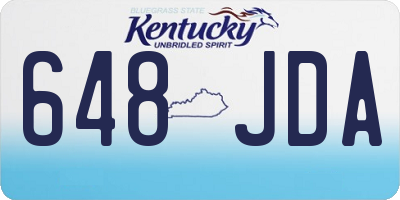 KY license plate 648JDA