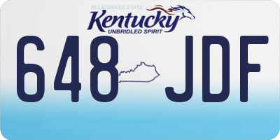 KY license plate 648JDF