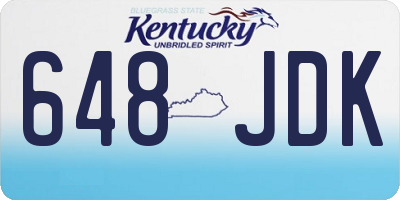 KY license plate 648JDK