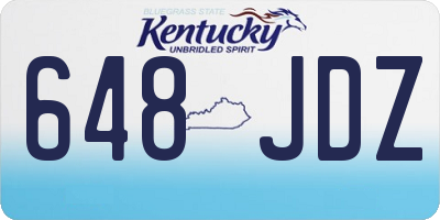 KY license plate 648JDZ