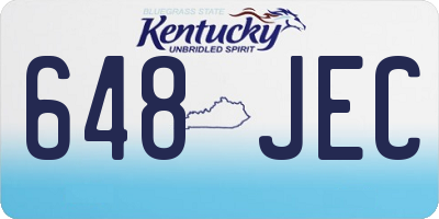 KY license plate 648JEC