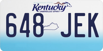 KY license plate 648JEK