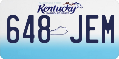 KY license plate 648JEM