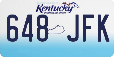 KY license plate 648JFK
