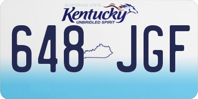 KY license plate 648JGF