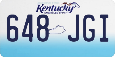 KY license plate 648JGI