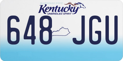 KY license plate 648JGU