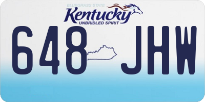 KY license plate 648JHW