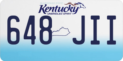 KY license plate 648JII