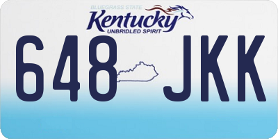 KY license plate 648JKK