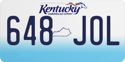 KY license plate 648JOL