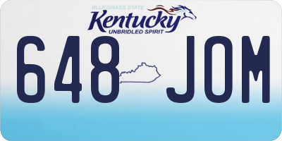 KY license plate 648JOM