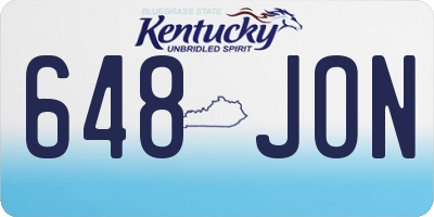 KY license plate 648JON