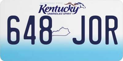 KY license plate 648JOR