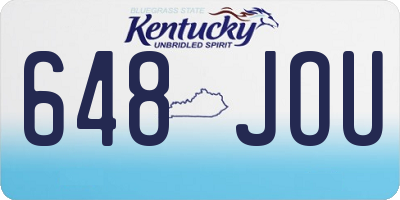 KY license plate 648JOU