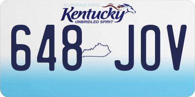 KY license plate 648JOV