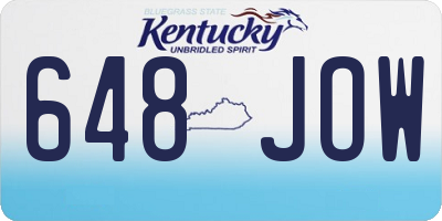 KY license plate 648JOW
