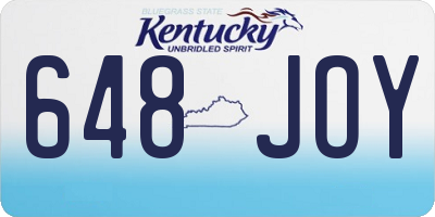 KY license plate 648JOY